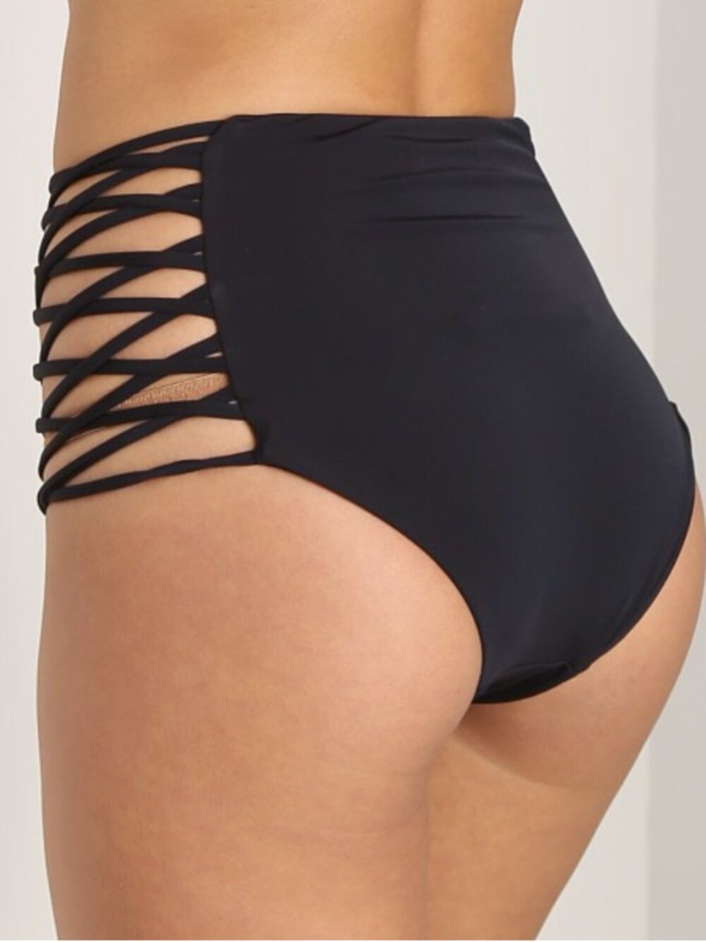 Mara Hoffman Lattice High Waisted Bottom Black